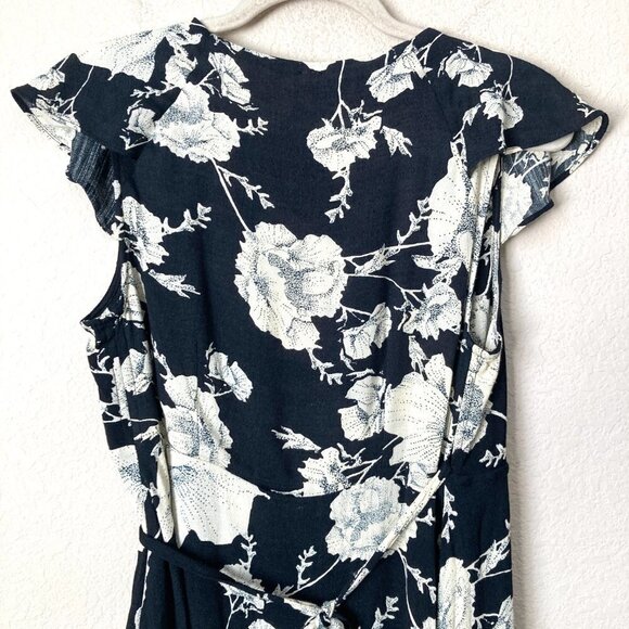 Free People Boho Floral French Quarter Wrap Flirty Ruffle Mini Dress - Picture 9 of 12